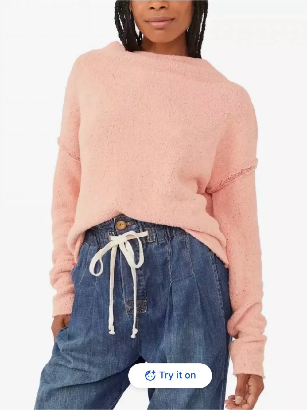 Free People Women's San Vicente Peach Sweater